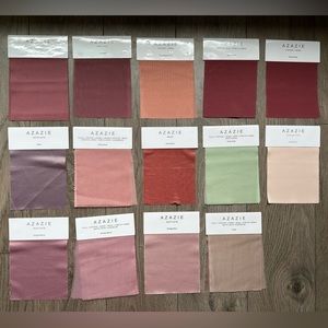 Azazie fabric swatches